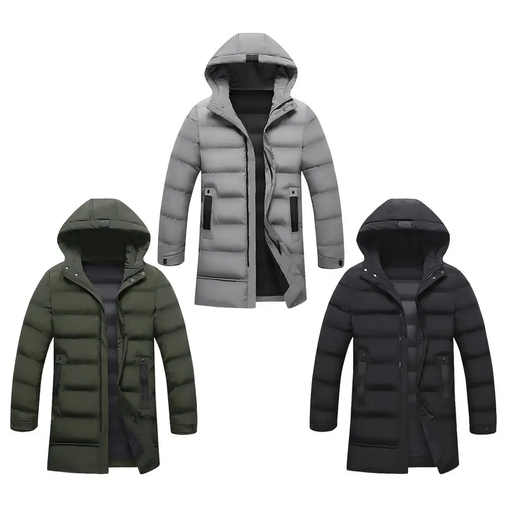 

Men's Warm Clothing Hooded Casual Fashion Long Thicken Outwear Parkas Jackets Winter Windbreaker Coats Thickened Casual Outwear