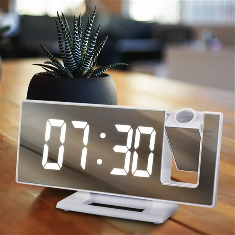 LED Digital Projection Alarm Clock Electronic Clock for Bedroom Projection on Ceiling Electronic Time Projector Bedside Clock