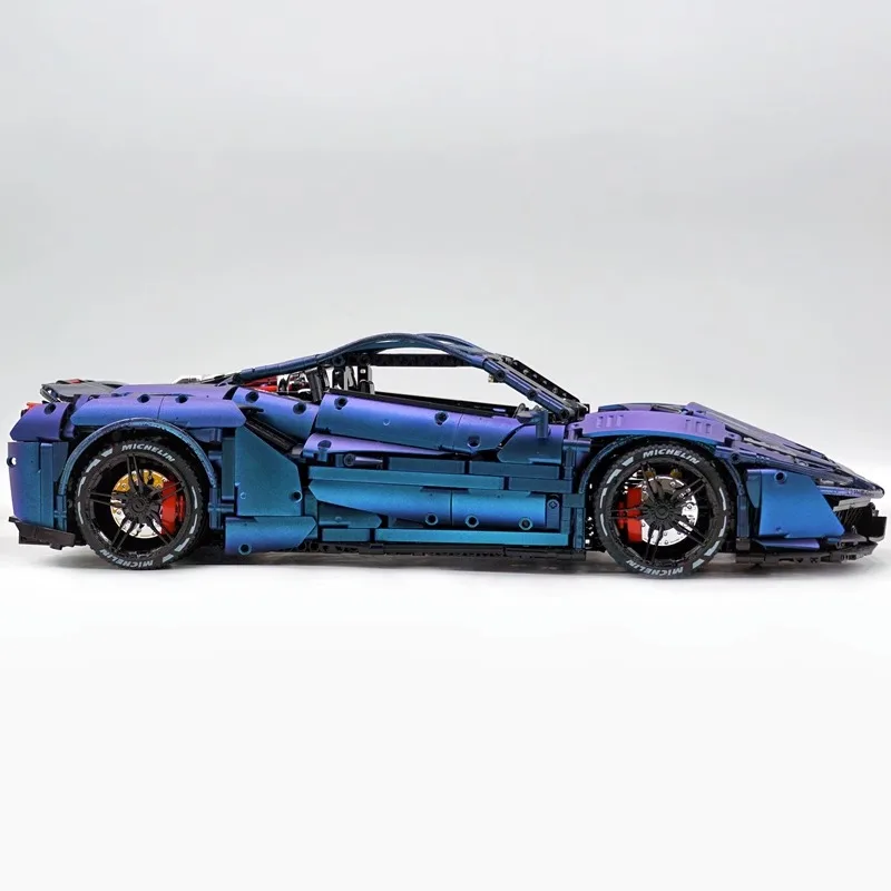 New MOC-61043 Technical Racing Sport Car Building Blocks Bricks Plating Color Super car Model Puzzle Toy Brithday Gifts For Kids