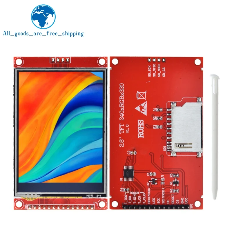 Diytzt 240x320 2.8 "spi tft lcd touch panel serielles port modul mit pbc ili9341/st7789v 2,8 zoll spi serielles display mit touch