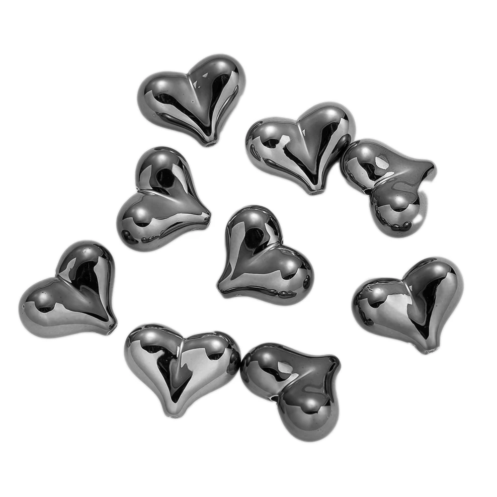 10pcs Y2K Heart Shaped Acrylic Beads Charming Loose Spacer for DIY Necklace Bracelet Jewelry Phone Strap Craft Decor Making