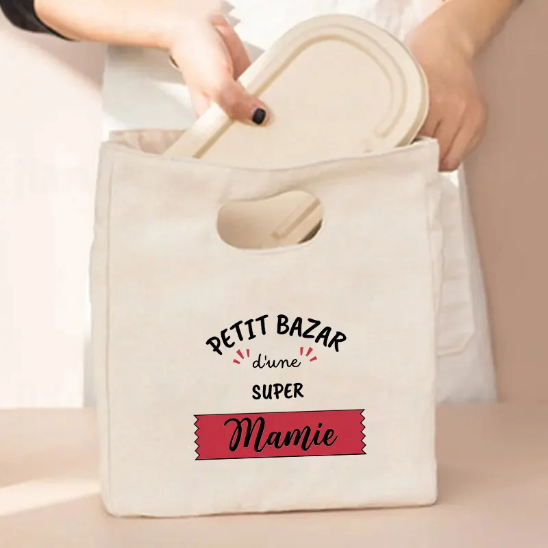 1 قطعة سوبر مامي نمط الغداء حقيبة للحفاظ على البرودة المحمولة معزول بينتو حمل الحرارية أكياس تخزين المواد الغذائية المعلم هدية عيد الجدة #1