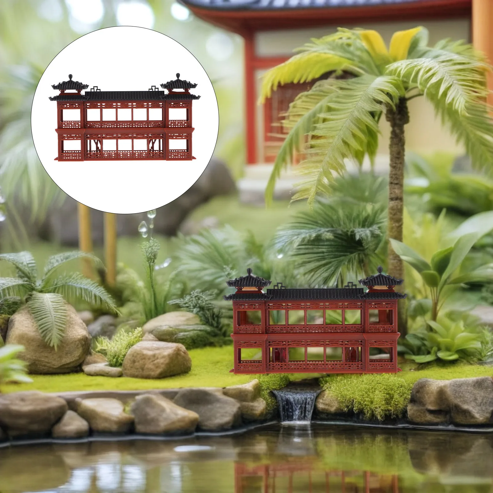 

Plastic Micro Pavilion Miniature Asian Garden Ancient Chinese Building Decor Aquarium Accessories Chinese Ancient Pavilion Model