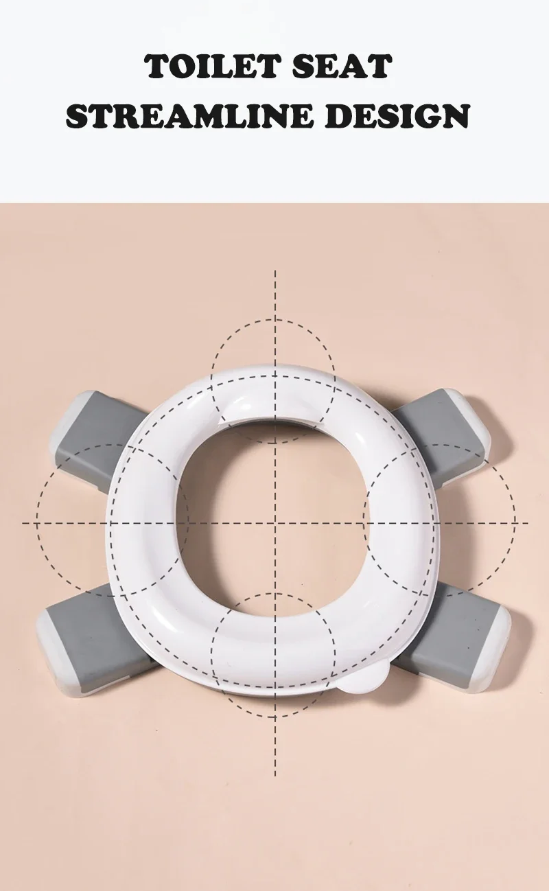 3-in-1 Reise-Toilettensitz, faltbar, blau, für Kinder, Töpfchen mit Taschen, Baby-Topf, tragbarer Silikon-Babytöpfchen-Trainingssitz – Detail 11