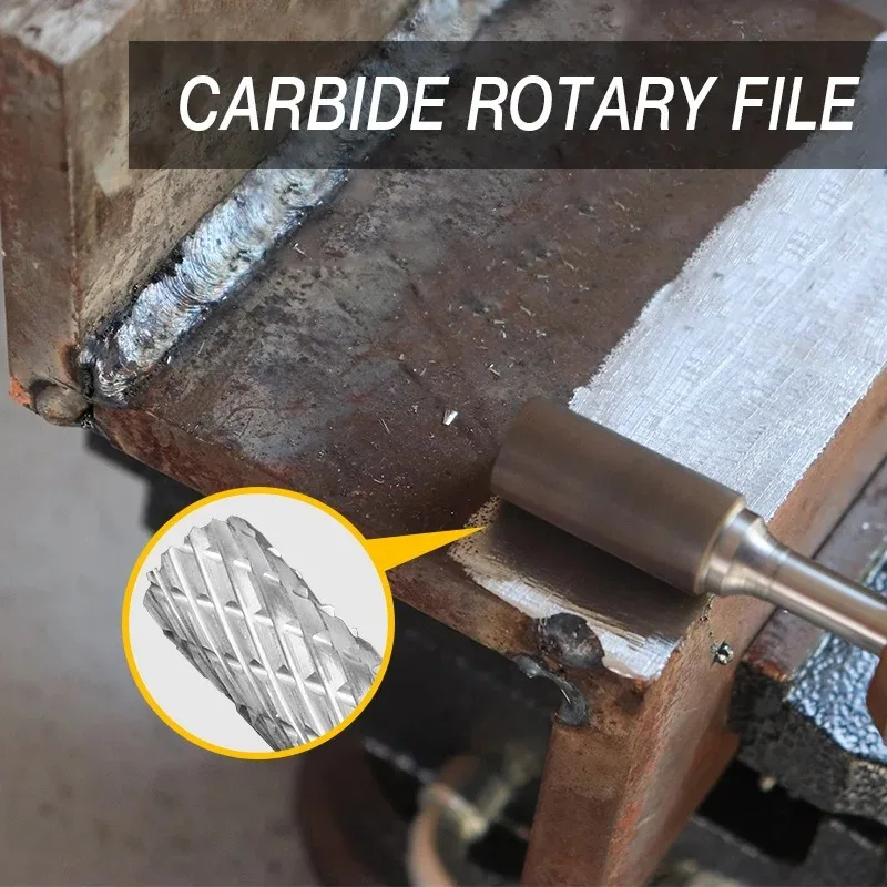 Imagem -03 - Haste de Carboneto de Tungstênio Fresa Ferramenta Rotativa Rebarba Duplo Diamante Corte Rotativo Dremel Ferramentas Moagem Elétrica 10 Peças