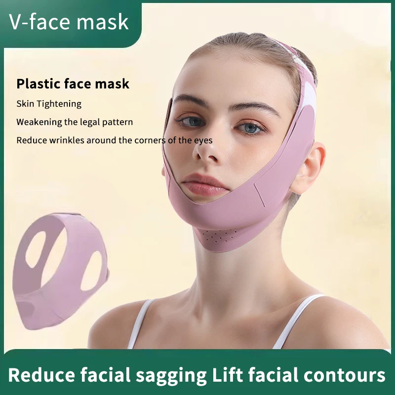 Banda Reutilizable para Adelgazar el Rostro en Forma de V – Correa Elástica para Levantar la Barbilla y las Mejillas, Herramienta de Belleza Lavable y Cómoda para el Hogar