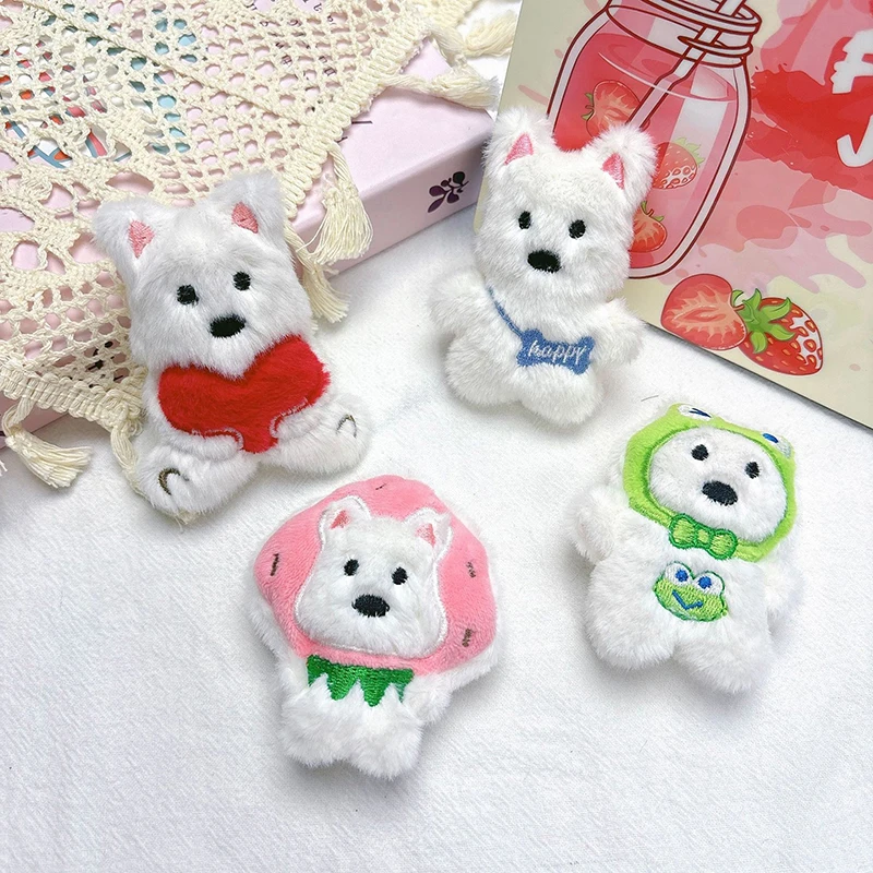 Kawaii Plush Puppy Keychain Doll Toys Cartoon Bag Pendant Charms Car Keyring For Women Girls Backpack Decoration Birthday Gifts