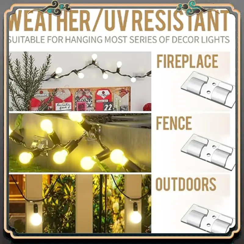 

Premium 100Pcs Hooks For Outdoor String Lights Clips Heavy-Duty Cable Clips For Hanging Christmas Light