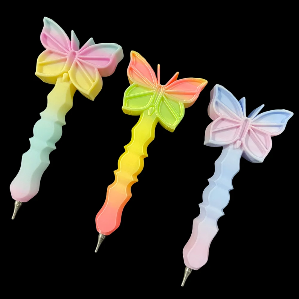 HOMFUN 3D Print Butterfly Diamond Painting Pen, Embroidery Dot Drill Pen Tool，Multifunctional Metal Tips Accessories - view 2
