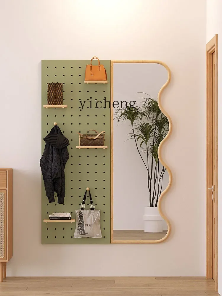 Wire-Wrap Board Dressing Mirror Bedroom and Household Full-Length Mirror Hallway Special-Shaped Mirror Coat Rack