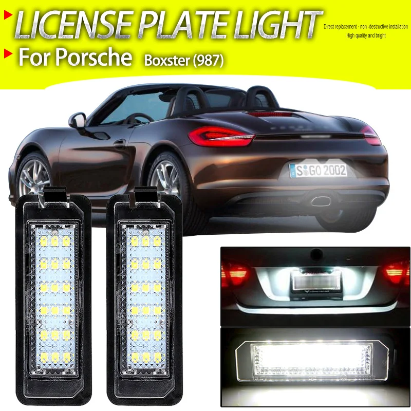 Number License Plate Lights Car Led Light For Porsche Boxster (987) 2004-2012 Signal Lamp Automobiles Parts Accessories Canbus