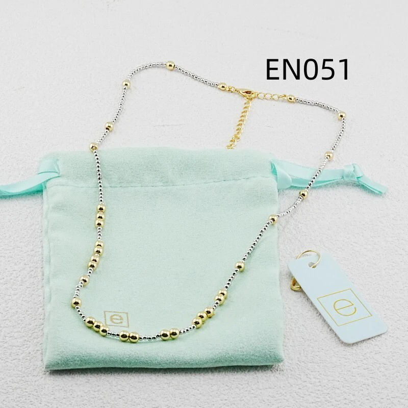 

VKVVA Fashion Jewelry Two Tone Beaded Necklace for Women Birthday Gifts Elegant Chic Unique Gift