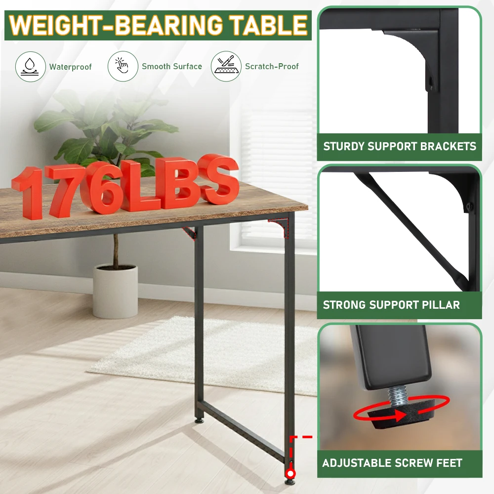 39 Inch Computer Desk Versatile for Home Office,Study & Gaming,Modern Minimalist Design with Sturdy Metal Frame,Easy to Assemble