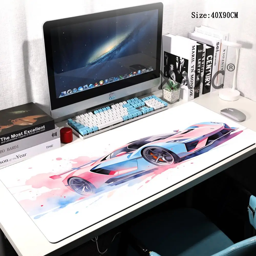 

HYBXAXC Watercolor Super Car Print Large Mouse Pad, Non-Slip Gaming Desk Mat, Personalized Office Pad for Car Enthusiasts