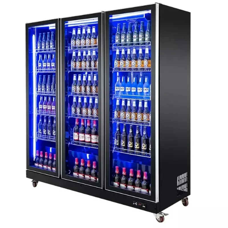 

-Supermarket Bar Merchandise Display Refrigerator Beverage Cooler Colorful LED
