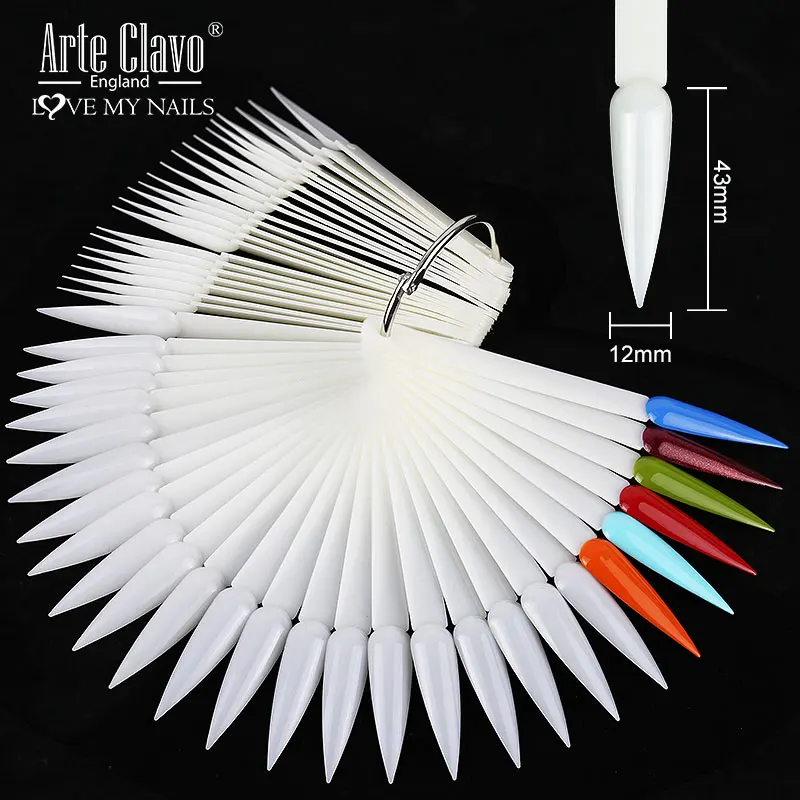 

Arte Clavo 50 шт., гель-лак в форме веера, цветовая таблица, дисплей для кончиков ногтей, искусственный демонстрирующий диаграмм, инструмент, поддельный съемный дисплей для ногтей