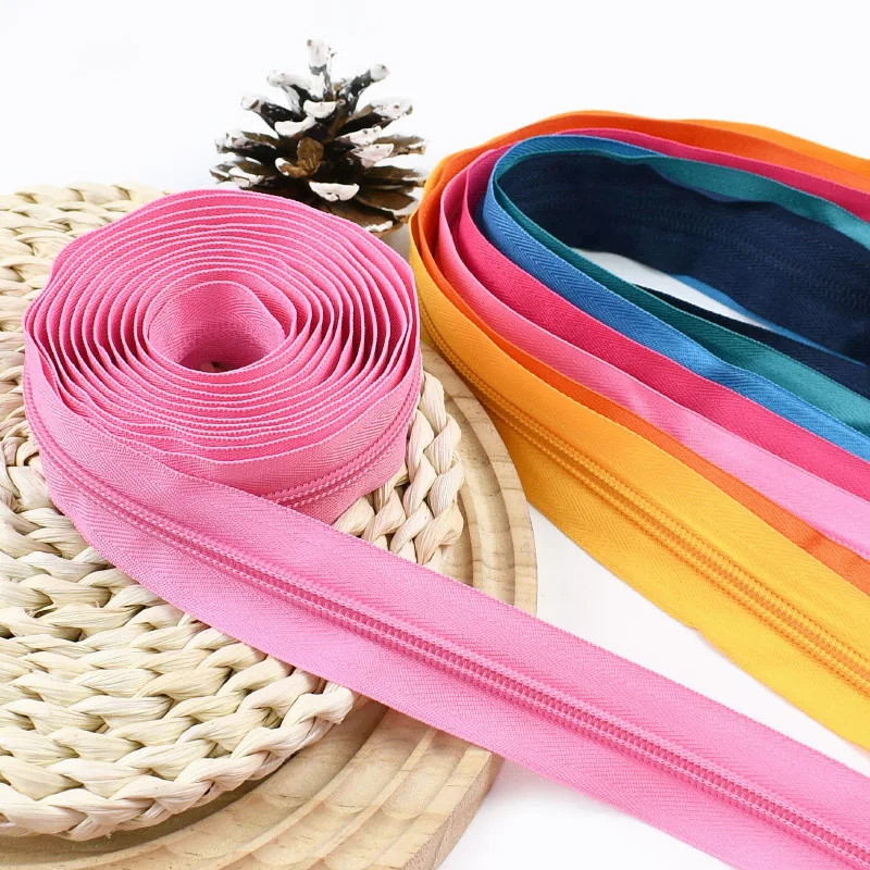 

4/8/10Meters Meetee 5# Colorful Nylon Zipper By The Meter Clothing Sewing Zip Decor Zippers Repair Kit DIY Garment Accessories