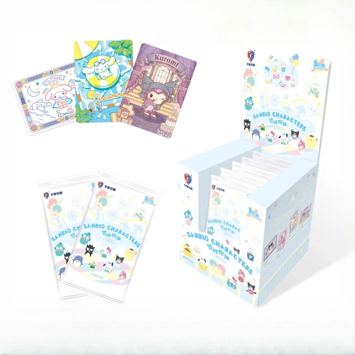 Kabao Sanrio Characters Collectible Trading Card Box, Kuromi My Melody Cinnamoroll Sealed Pack for Kids Fans Gift