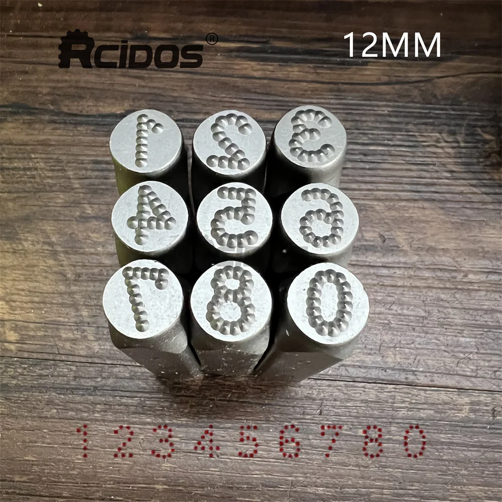 

RCIDOS 12MM Numbers Dotted/lattice Motorbike,car chassis number stamp Steel word punch stamp/matrix stamp 0-8