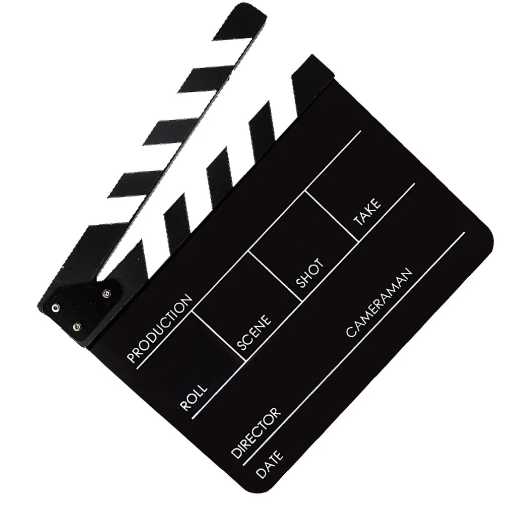 Black Acrylic Clapper Board Film Role Play Photo Prop Movie Scene Marker Loud Magnet Whiteboard Writing