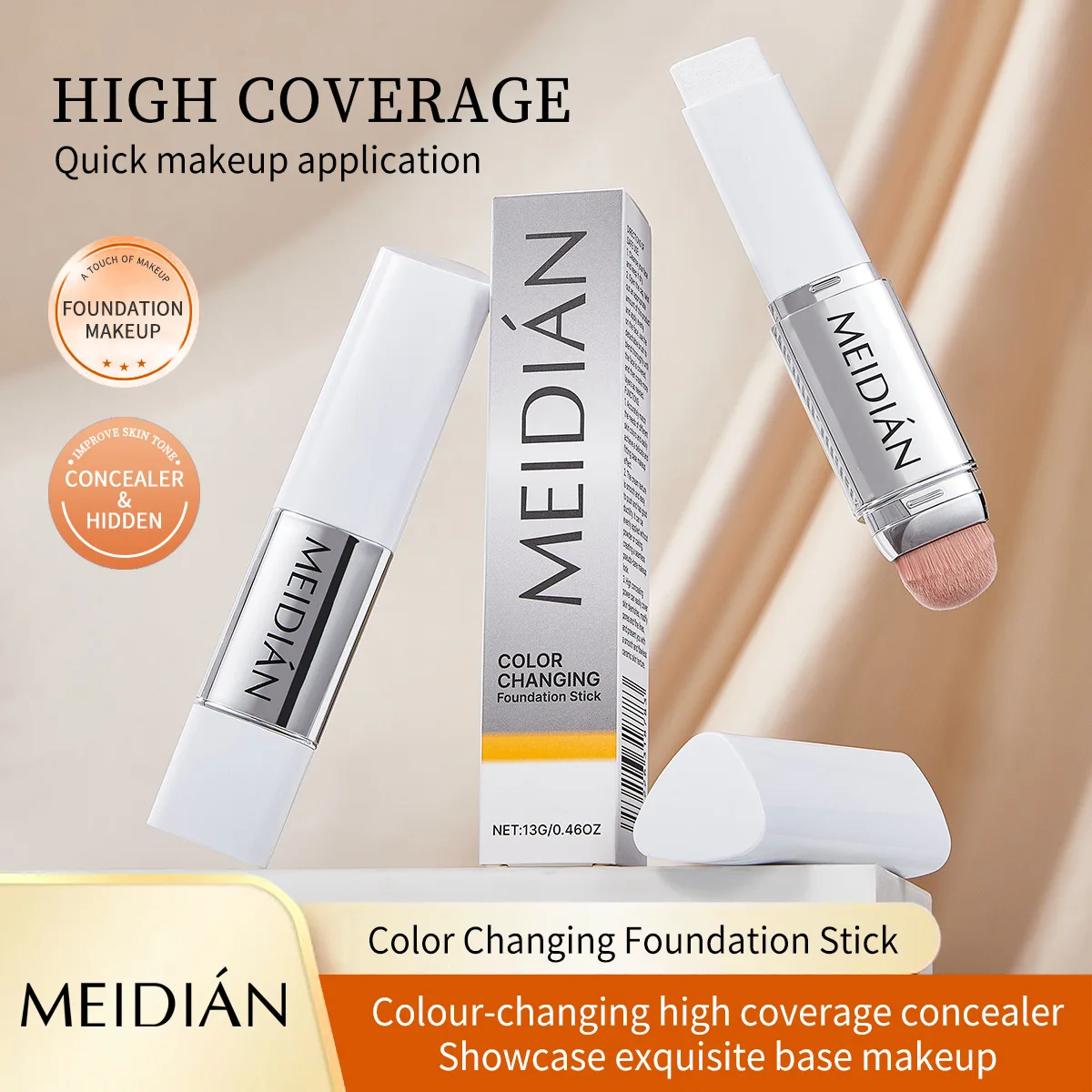 2-in-1 Self-Adapting Foundation Stick with Brush