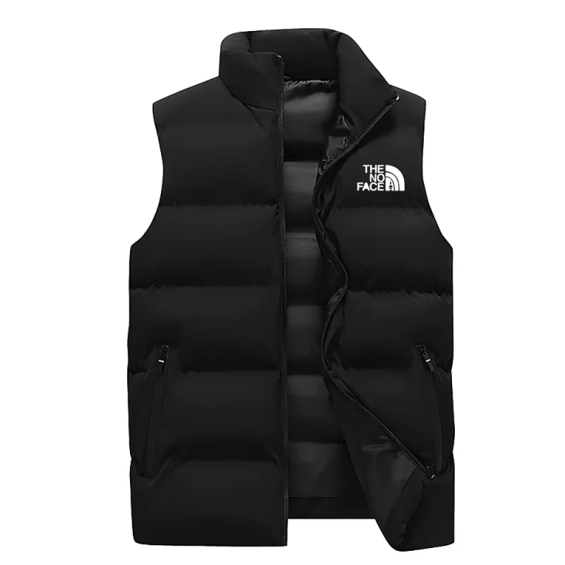 Chaqueta de manga larga para hombre - abrigo sin mangas elegante - abrigo de invierno con cremallera impermeable - chaleco casual con cuello alto de otoño - marca