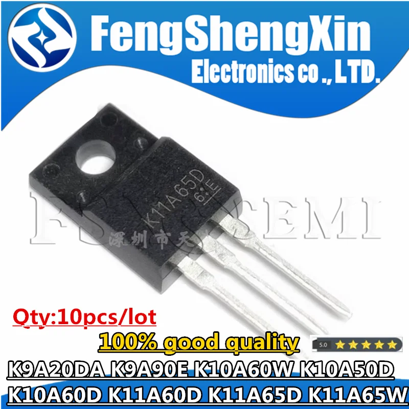 10 piezas T K9A20DA K9A90E K10A60W K10A50D K10A60D K11A60D K11A65D K11A65W TO-220F MOSFET