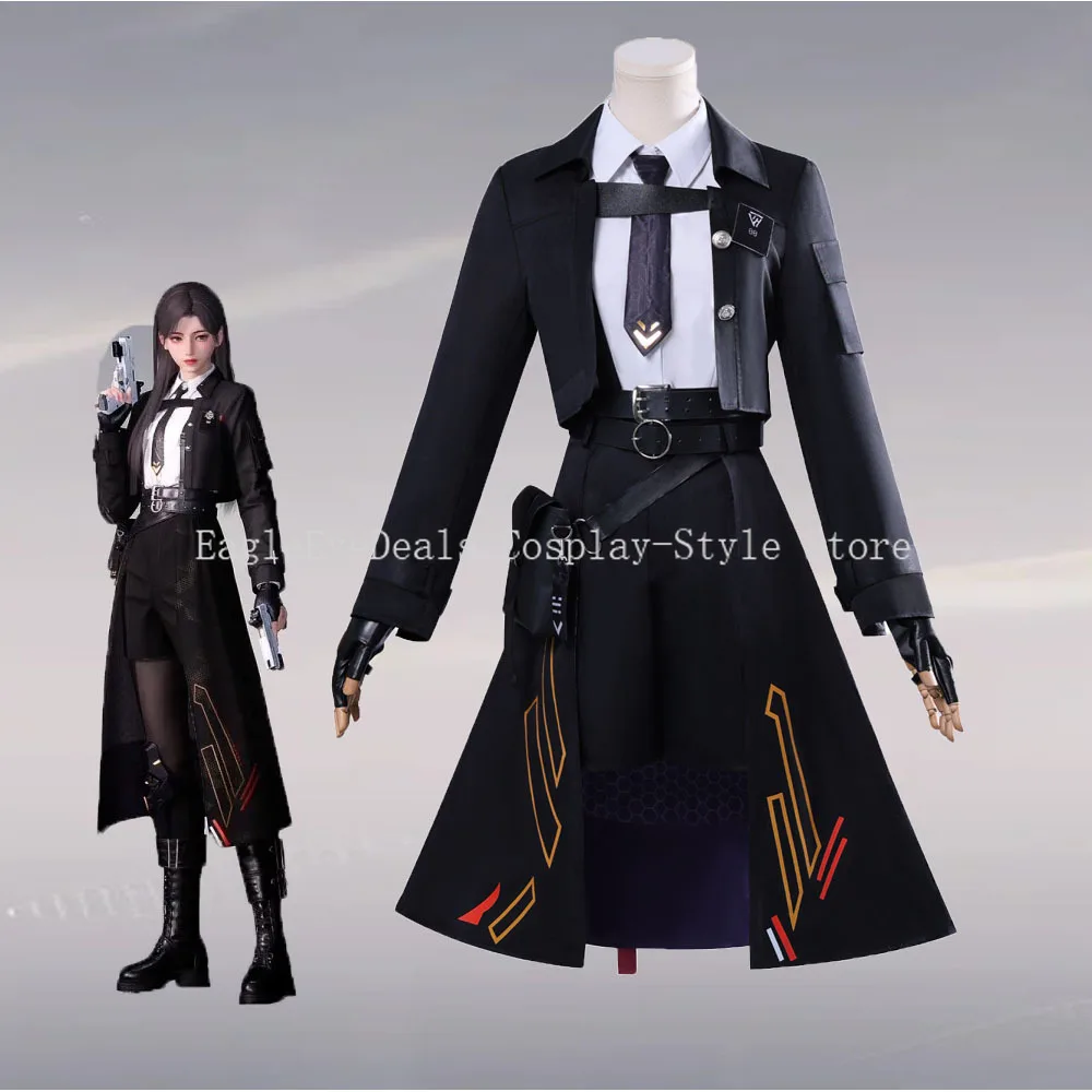 ความรักและ Deepspace Miss Hunters คอสเพลย์เครื่องแต่งกาย Nightbreaker Shadow สีดําชุดอะนิเมะเกม Battle ชุดปาร์ตี้ฮาโลวีน