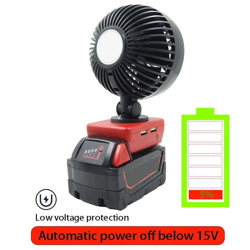 Imagem -06 - Ventilador Elétrico Portátil para o Telefone Móvel Banco de Potência Carga Rápida Polegadas Usb Milwaukee M18 18v Dewalt 20v 60v Li-ion Battery