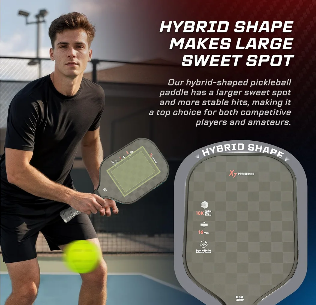 

18K material Pickleball Paddle, enhanced strength and feel, high friction, suitable for training and competition