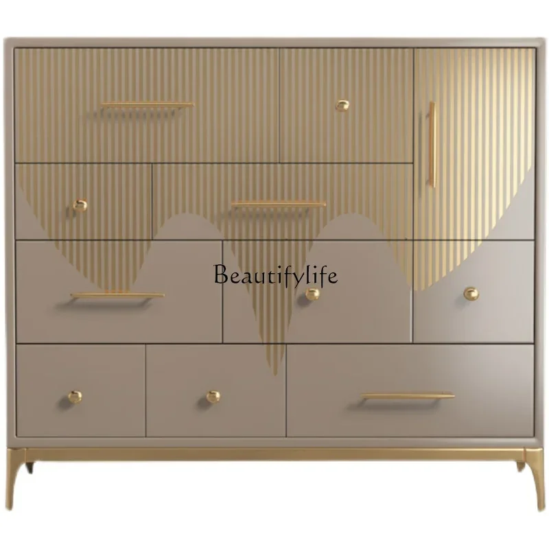 

*Affordable Luxury Style Storage Modern Minimalist Living Room Entrance Cabinet American Solid Wood Wall Bedroom Storage Cabinet