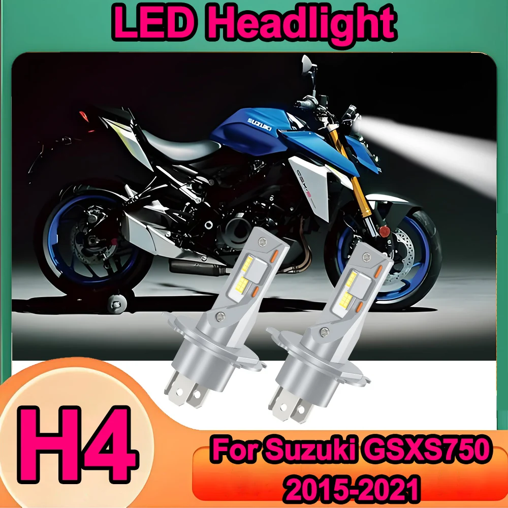 1/2PCS H4 High/Low Beam Canbus LED Motorcycle Headlight Bulb 30000LM Super Bright For Suzuki GSXS750 2015-2021 Plug and Play