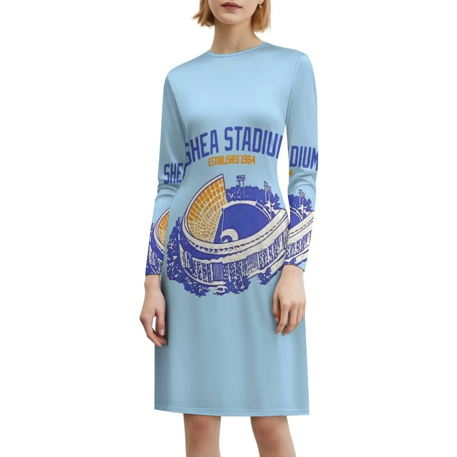 فستان شيا ستاديوم مثير للإجازات للنساء على الشاطئ وحفلات أعياد الميلاد فستان قصير بيسبول ميتس نيويورك ميتس فساتين البيسبول النسائية