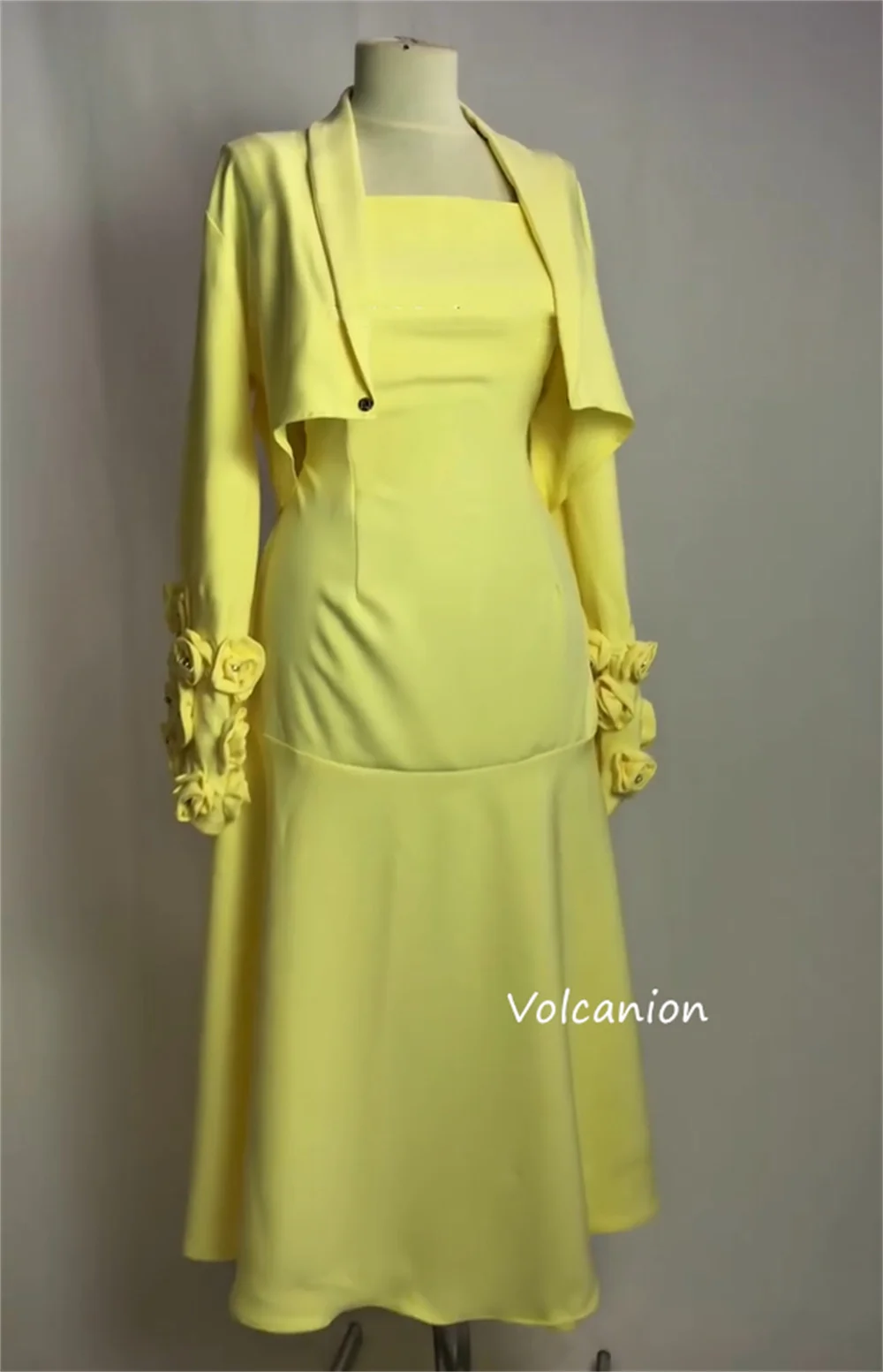 Personalizado jérsei applique a linha poretrait midi vestidos sob medida ocasião baile casual simples estilo moderno