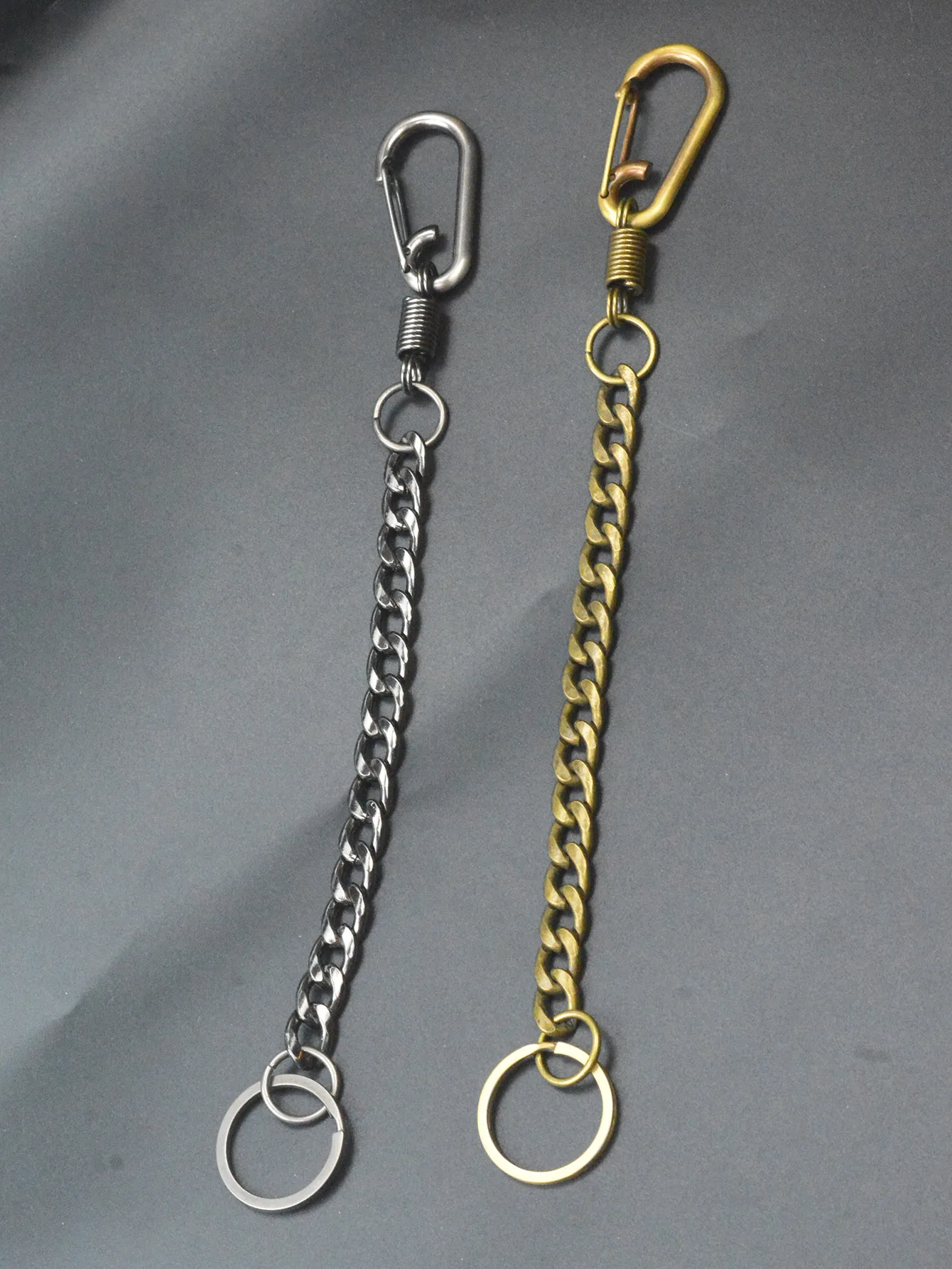 Punk 10 ins Short  bronze Gunmetal biker Jeans Wallet Nk Chain Keychain spring carabiner Snap Hoop Belt  hook car EDC gift