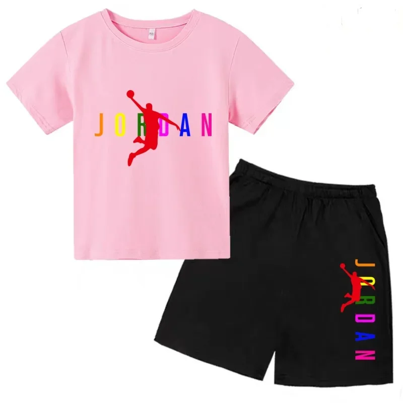 

Vêtements d'été pour enfants, T-shirt + shorts pour garçons et filles de 7 à 13 ans, combinaison sportive confortable
