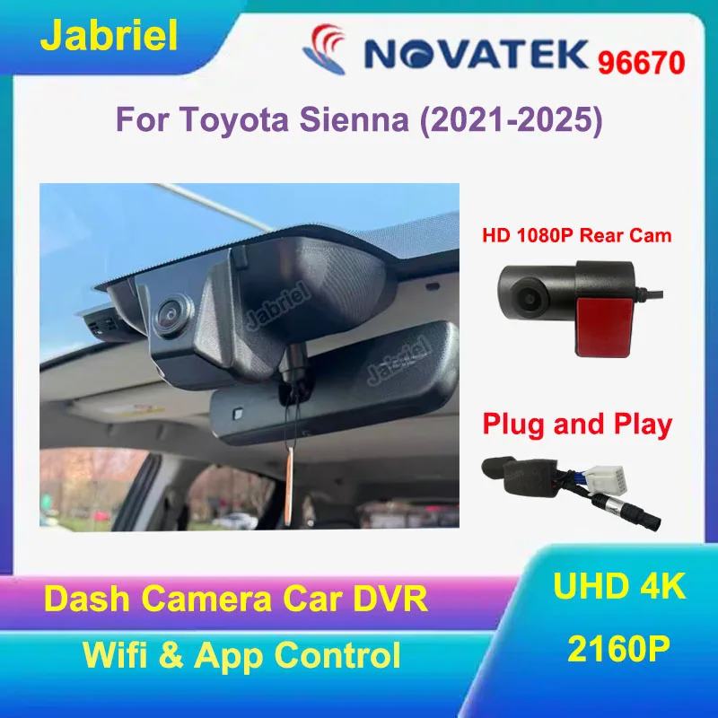 

UHD 4K Car DVR For Toyota Sienna 2021 2022 2023 2024 2025 High quality 2160P Car Driving Recorder Dash Cam WIFI Video Recorder