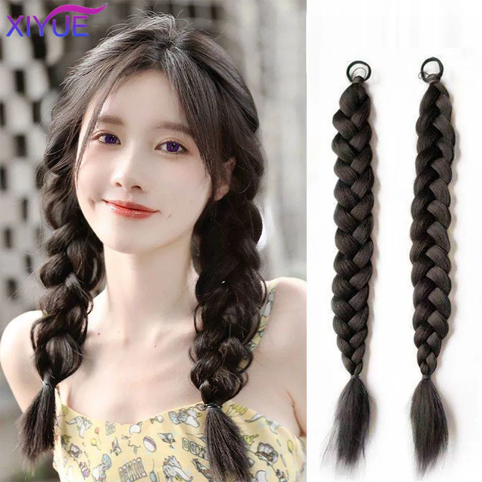 

XIYUE Wig Braid Women's Long Braid Women's Troupe Same Style Horsetail Pretty Cute Boxing Horsetail Braid