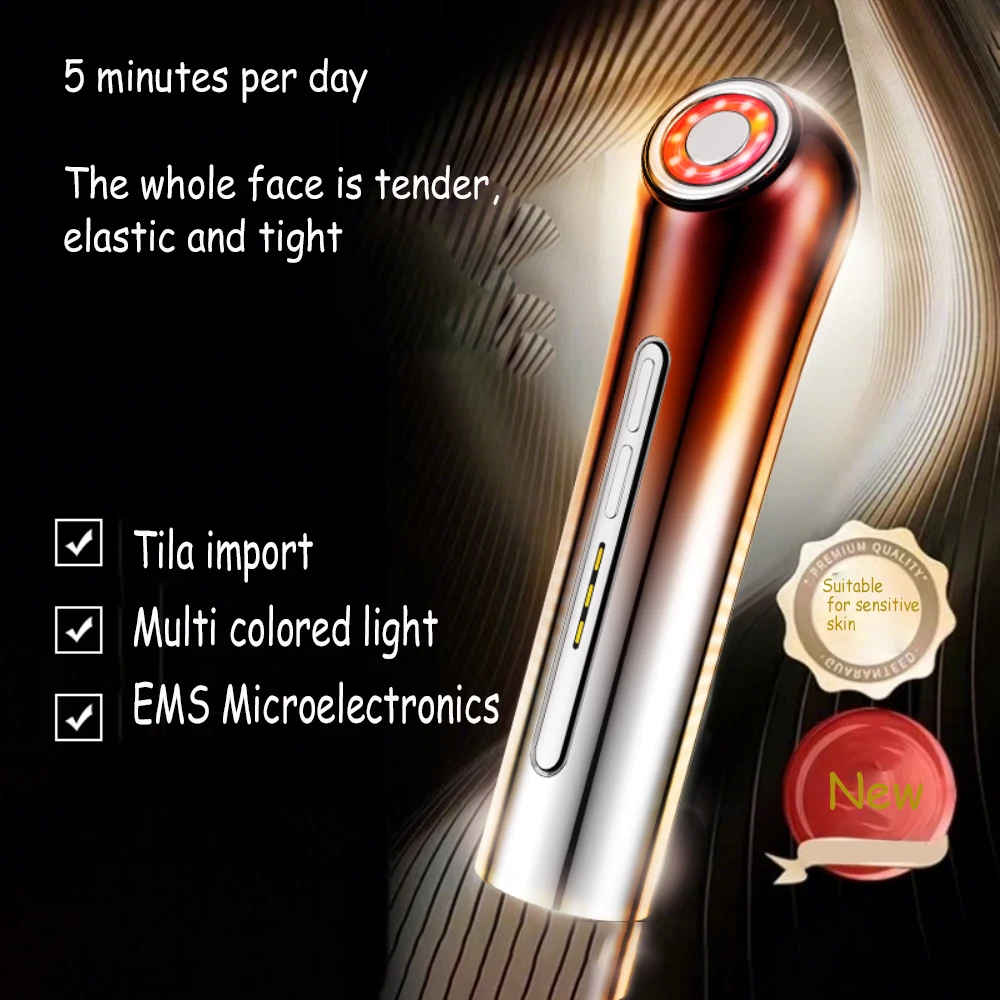 البرتقال EMS مدلك الوجه شد الوجه LED الفوتون التنظيف العميق العين الجلد التجاعيد إزالة الاهتزاز الحرارة العناية بالبشرة جهاز الجمال #2