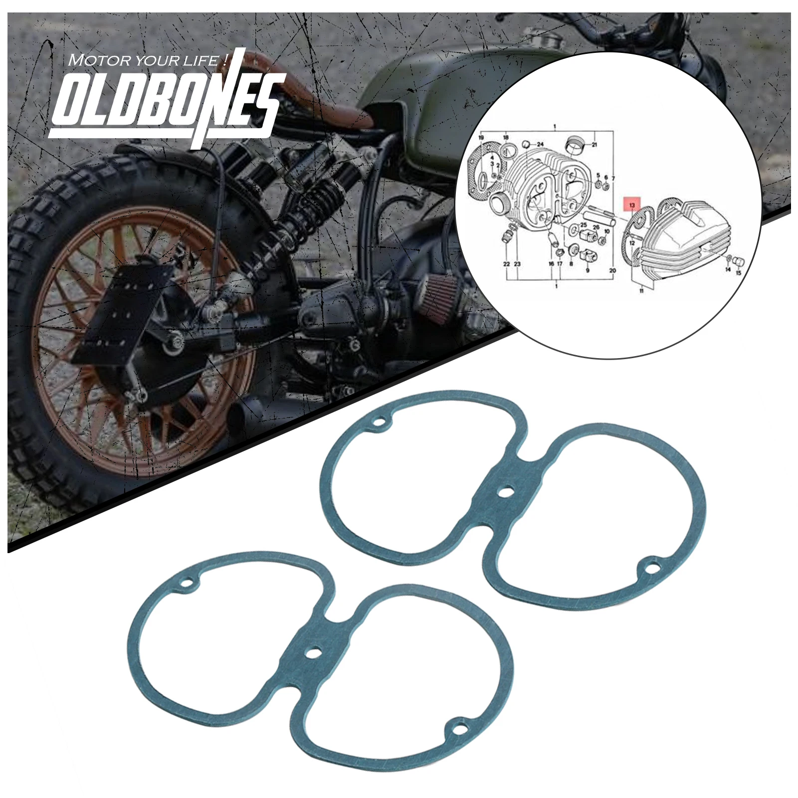 2 pçs tampa da cabeça do cilindro junta cafe racer acessórios da motocicleta para bmw r24 r25 r26 r27 r45 r60 r65 r80 r100