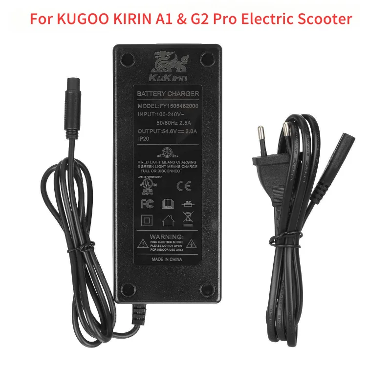 

Original 54.6V 2A Charger For KUGOO KIRIN Kukirin A1 & G2 Pro Electric Scooter EU Plug with 3Pin CQ Connector Replacement Part