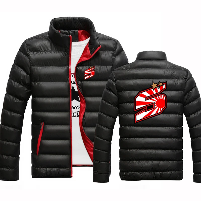 2024 Autumn Winter Men's Johann Zarco No 5 Logo Printed Cold Prevention Warm Cotton Liner Comfortable Solid Color Padded Jackets