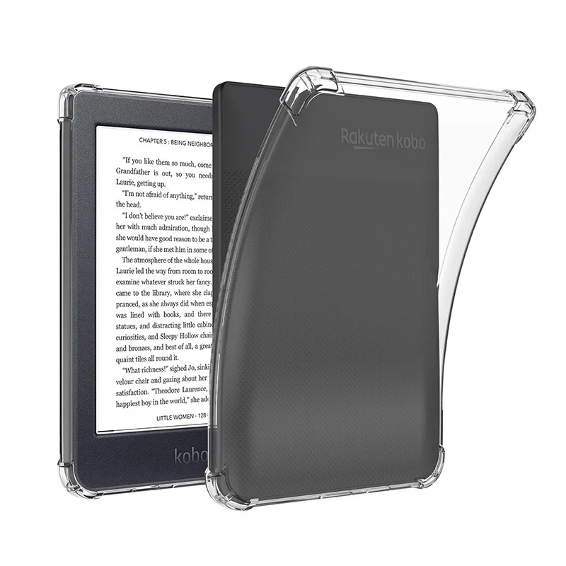 Transparent TPU Soft Back Cover Protective Shell Funda Shockproof E-book Reader Case for Kobo Nia/Kobo Clara 2E/Kobo Clara HD