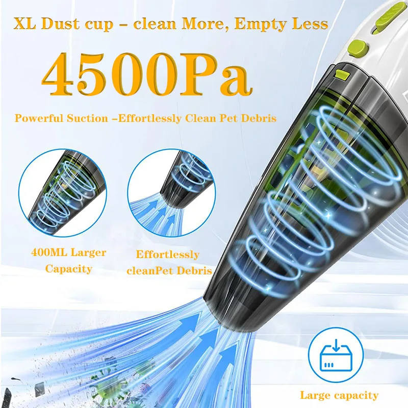 مكنسة كهربائية جديدة محمولة للسيارة الرطبة والجافة لعام 2025، مكنسة كهربائية محمولة عالية الطاقة وشحن لاسلكي للسيارة الصغيرة ثنائية الغرض #2