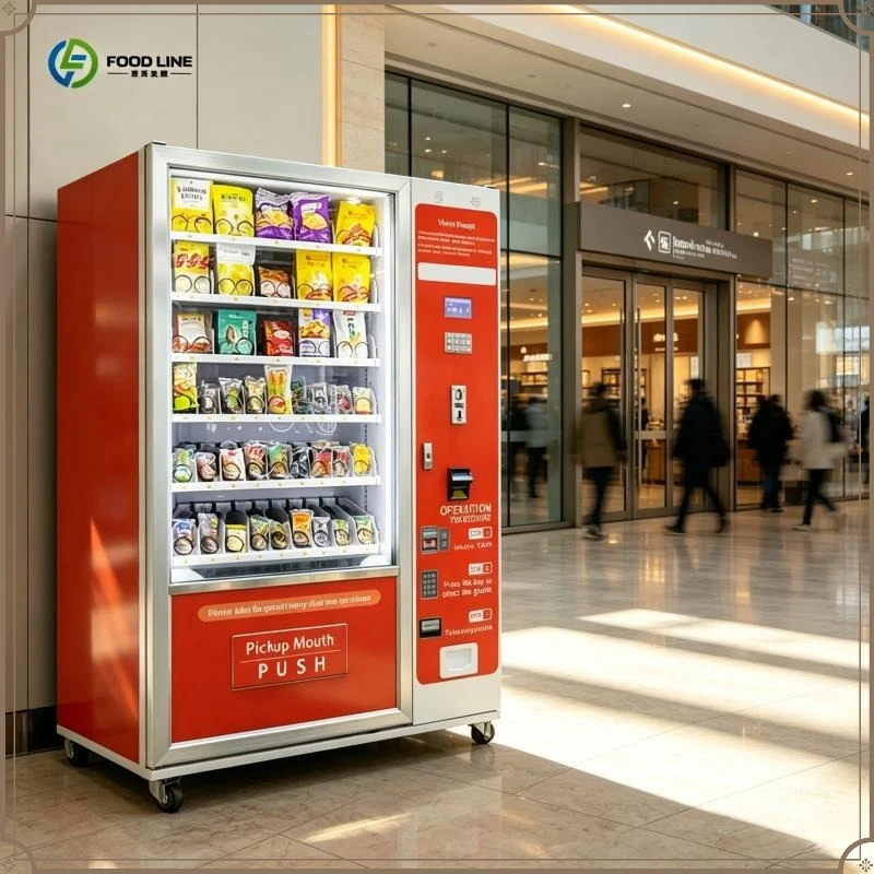 Vending Machine Snack Solution with Small Change Feature and High Quality Materials FL Customized