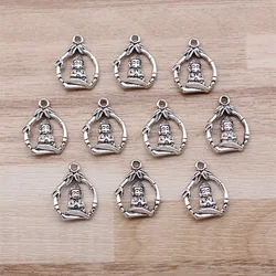 IFOCUS 10pcs/Lot Buddha Charms For DIY Jewelry Making Zinc Alloy 16x12mm/0.63x0.47inch