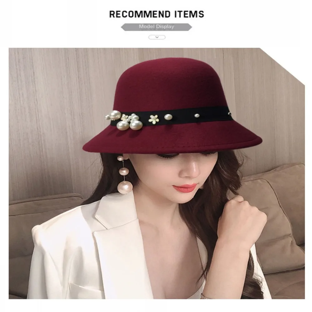 أزياء صياد قبعة أنيقة الكنيسة الرامي قاء زجاجي القبعات ورأى الصوف غطاء دلو الخريف الشتاء قبعة تدفئة المرأة خمر قبعة الرجعية