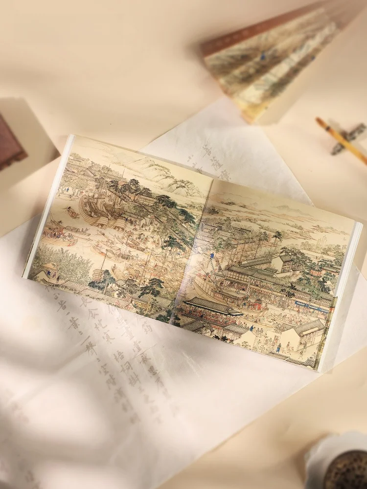 Suzhou Museum Travel Diary Notebook Tour Stamp Souvenir Creative Gift for Girls Chinese Style Golden Characters Page Turners