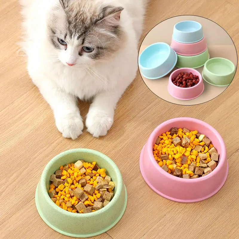 BPA-free Plastic Pet Dog Food Bowl Cat Water Feeding Bowl Durable Thicken Plastic Wheat Stalk Feeder Bowls For Small Medium Dogs