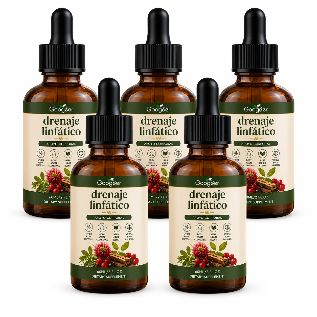Lymphatic Support Drops Herbal Liquid Dietary Supplement Botanical Extract Blend with Dropper for Daily Wellness Support